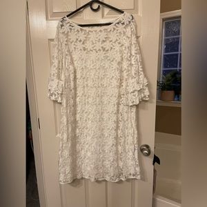 Jessica Howard Floral Dress In White